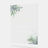 水の色の緑結婚の歓迎 アクリルサイン (傾斜)