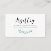 水の色の緑結婚の登録カード エンクロージャーカード (正面)