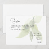 水の色の緑結婚の詳細エンクロージャ 招待状 (正面/裏面)