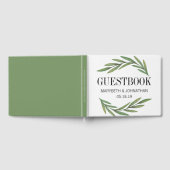 水の色の緑葉の結婚口の本 ゲストブック (全面)