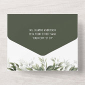 水の色の緑離れの結婚 オールインワン招待状 (裏面)