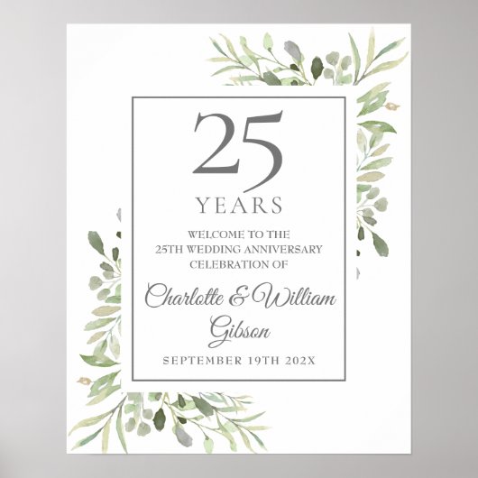 水の色の緑25thアニバーサリーウェルカムサイン ポスター (正面)