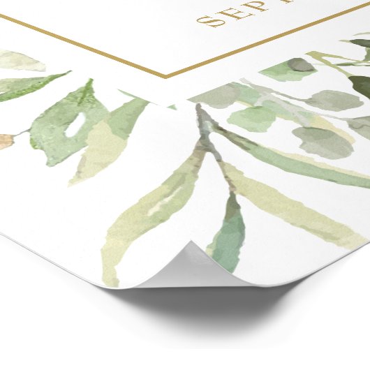 水の色の緑50周年記念ウェルカムサイン ポスター (角)