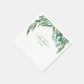 水の色の緑、ユーカリ赤ちゃんシャワー スタンダードカクテルナプキン (角)