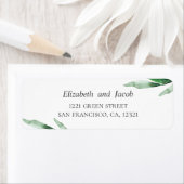 水の色の緑。植物学結婚の住所 ラベル (インサイチュ)