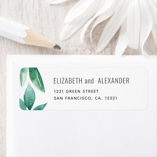 水の色の緑。植物学結婚の住所 ラベル (インサイチュ)