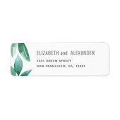 水の色の緑。植物学結婚の住所 ラベル (正面)