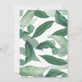 水の色の緑。熱帯リハーサルディナー 招待状 (裏面)