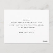 水の色の緑。私の花嫁のメイドになってくれないか? ポストカード (裏面)