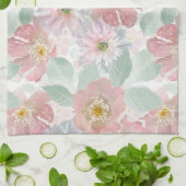 水の色の繊細な花。 キッチンタオル (折り畳み)