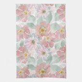 水の色の繊細な花。 キッチンタオル (縦)