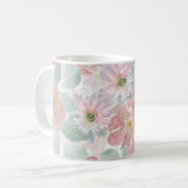 水の色の繊細な花。 コーヒーマグカップ (正面左)
