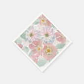 水の色の繊細な花。 スタンダードカクテルナプキン (角)