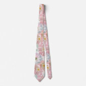 水の色の繊細な花。 ネクタイ (正面)