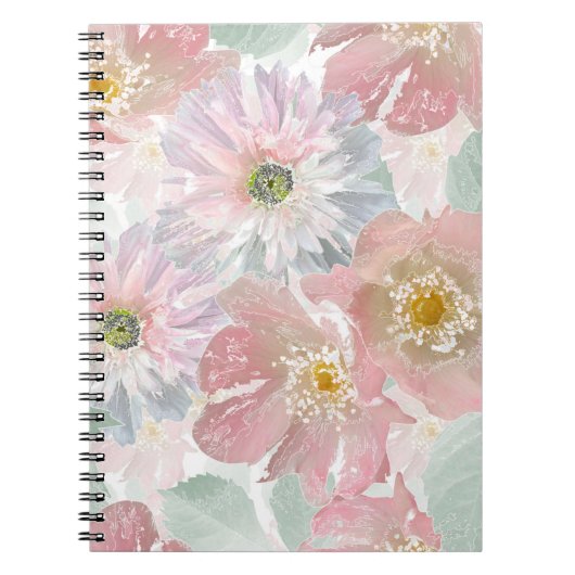 水の色の繊細な花。 ノートブック (正面)