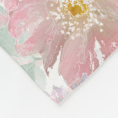 水の色の繊細な花。 フリースブランケット (角)