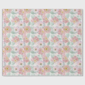 水の色の繊細な花。 ラッピングペーパー (フラット)