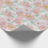 水の色の繊細な花。 ラッピングペーパー (角)