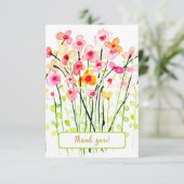 水の色の繊細な野花。ありがとうございます。 サンキューカード (スタンド正面)