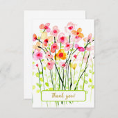 水の色の繊細な野花。ありがとうございます。 サンキューカード (正面/裏面)