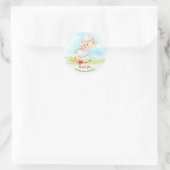 水の色の羊の農場ありがとう ラウンドシール (バッグ)