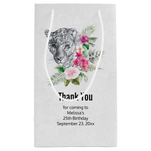 水の色の美しいヒョウ頭ありがとう スモールペーパーバッグ (裏面)