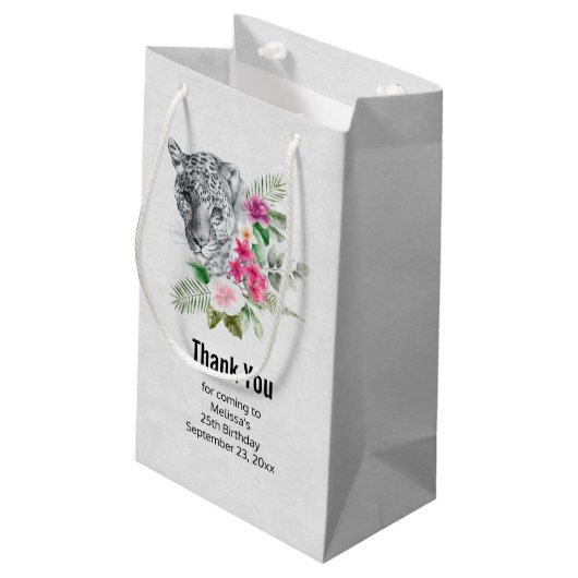 水の色の美しいヒョウ頭ありがとう スモールペーパーバッグ (裏面アングル)