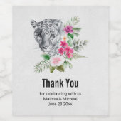 水の色の美しいヒョウ頭ありがとう ワインラベル (シングルラベル)