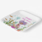 水の色の美しい茶色のリトルマーメイド誕生日 ペーパープレート (傾斜あり)