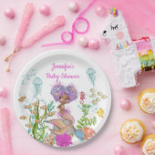 水の色の美しい茶色のリトルマーメイド誕生日 ペーパープレート (パーティー)