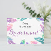 水の色の羽あなたは私のブライドメイド 招待状 (スタンド正面)