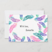 水の色の羽あなたは私のブライドメイド 招待状 (裏面)