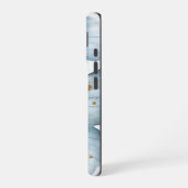 水の色の羽エレガント"蝶のアートフォンケース iPhone 16ケース (左側面)