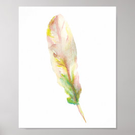 水の色の羽絵画羽のby ©Lorena Depante ポスター