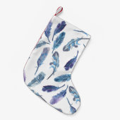 水の色の羽：シームレスな風通しのパターン。 スモールクリスマスストッキング (正面 (吊り時))