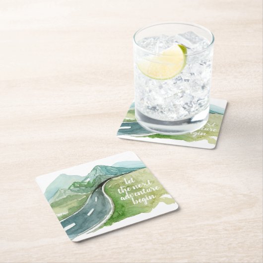 水の色の自然は、次の冒険を開始G スクエアペーパーコースター (インサイチュ)