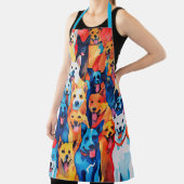 水の色の色彩の鮮やかドッグコラージュ エプロン (インサイチュ)