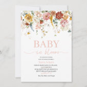 水の色の花のベビーで開花赤ちゃんシャワーInvite 招待状 (正面)