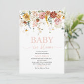 水の色の花のベビーで開花赤ちゃんシャワーInvite 招待状 (スタンド正面)