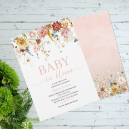 水の色の花のベビーで開花赤ちゃんシャワーInvite 招待状