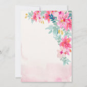 水の色の花ポニーホースベイビーシャワー 招待状 (裏面)