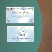 水の色の花枝の赤ちゃんシャワー用の本 エンクロージャーカード