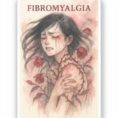 水の色の芸術に苦しむ慢性的な痛み シール (正面)