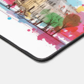 水の色の芸術の私はパリエッフェルタワーを愛する デスクマット (コーナー)