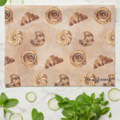 水の色の菓子パティスリー食品ブランチ キッチンタオル (折り畳み)