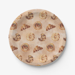 水の色の菓子パティスリー食品ブランチ ペーパープレート