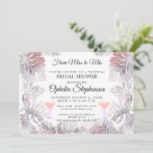 水の色の葉バラピンクとマウーブ 招待状 (スタンド正面)