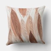 水の色の葉ブラウンテラコッタベージュグレー クッション (裏面)