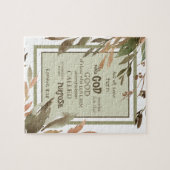 水の色の葉ロマ8:28聖書の聖句 ジグソーパズル (横)