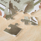 水の色の葉ロマ8:28聖書の聖句 ジグソーパズル (側面)